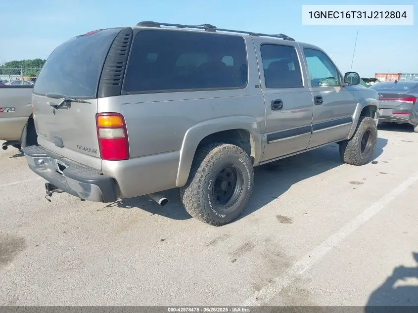 2001 Chevrolet Suburban 1500 Ls VIN: 1GNEC16T31J212804 Lot: 42578478