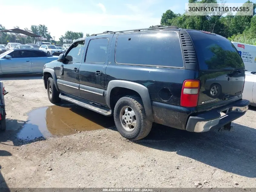 3GNFK16T11G106585 2001 Chevrolet Suburban 1500 Lt