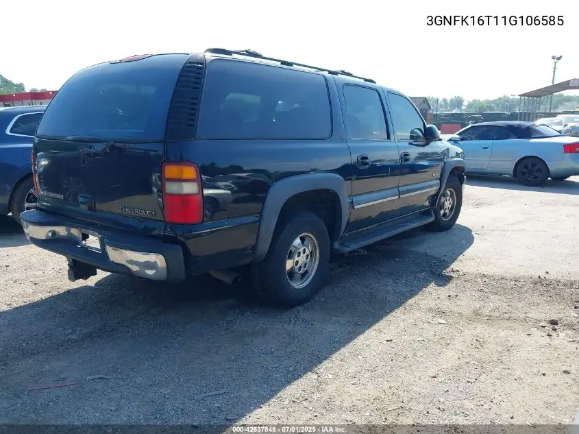 3GNFK16T11G106585 2001 Chevrolet Suburban 1500 Lt