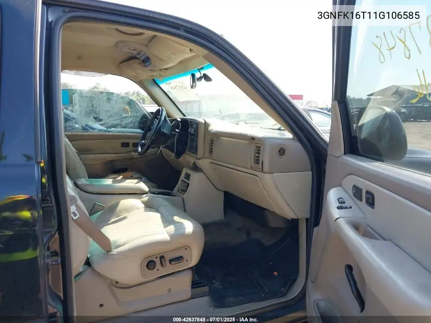 3GNFK16T11G106585 2001 Chevrolet Suburban 1500 Lt