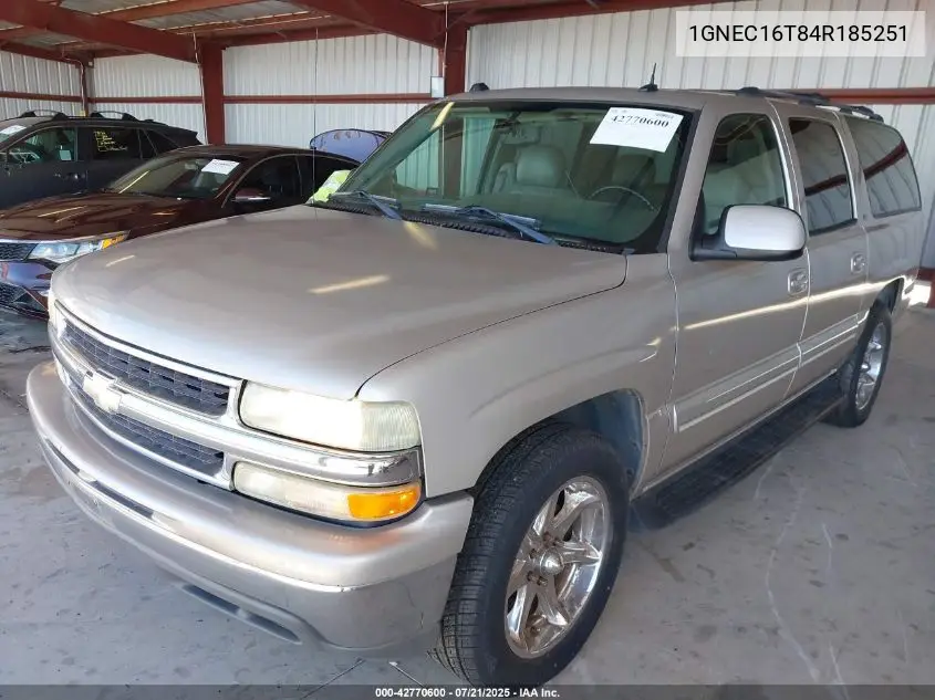 2004 Chevrolet Suburban 1500 Lt VIN: 1GNEC16T84R185251 Lot: 42770600