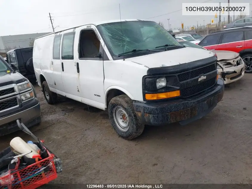 2005 Chevrolet Express G3500 VIN: 1GCHG39U051200027 Lot: 12296483