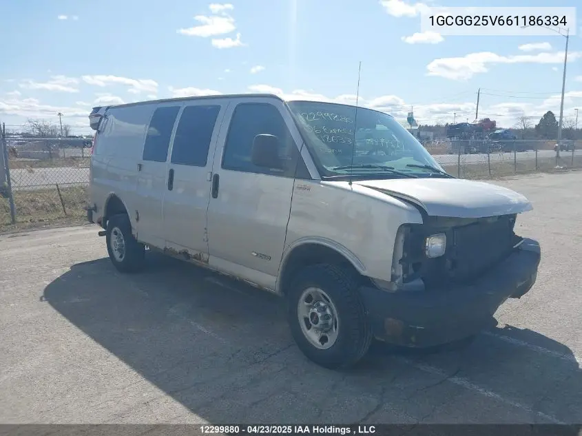 2006 Chevrolet Express 2500 VIN: 1GCGG25V661186334 Lot: 12299880