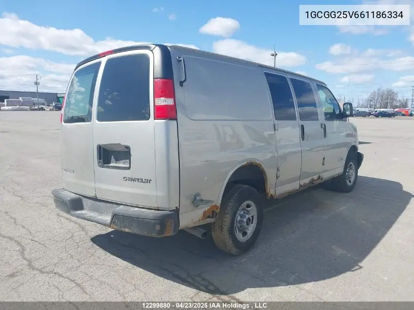 2006 Chevrolet Express 2500 VIN: 1GCGG25V661186334 Lot: 12299880