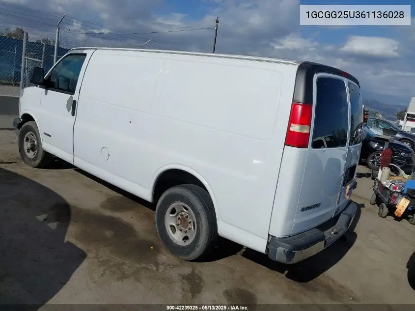 2006 Chevrolet Express Work Van VIN: 1GCGG25U361136028 Lot: 42239325