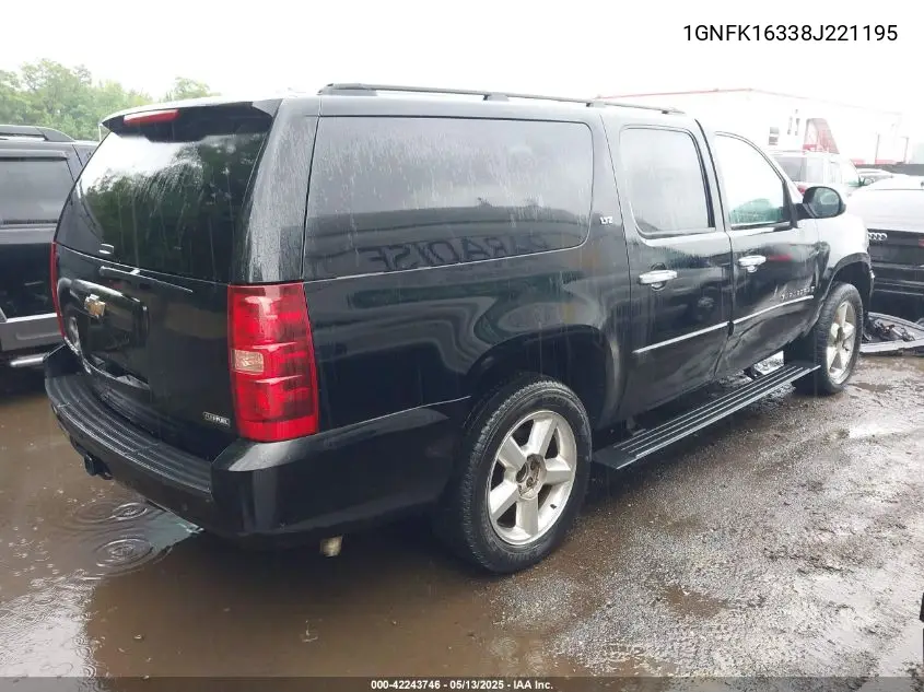 2008 Chevrolet Suburban 1500 Ltz VIN: 1GNFK16338J221195 Lot: 42243746