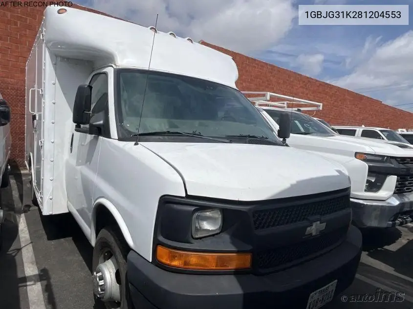 2008 Chevrolet Express G3500 VIN: 1GBJG31K281204553 Lot: 42273221