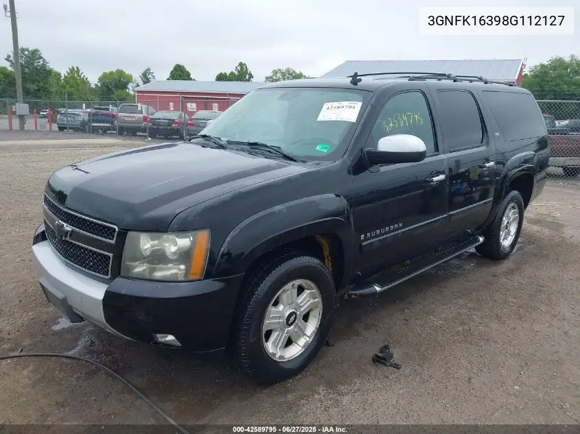 2008 Chevrolet Suburban 1500 Lt VIN: 3GNFK16398G112127 Lot: 42589795