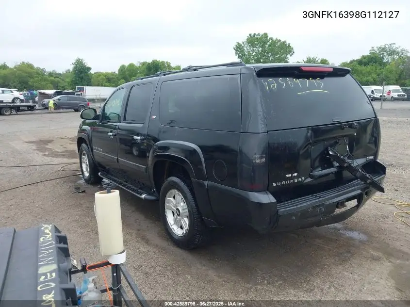 2008 Chevrolet Suburban 1500 Lt VIN: 3GNFK16398G112127 Lot: 42589795