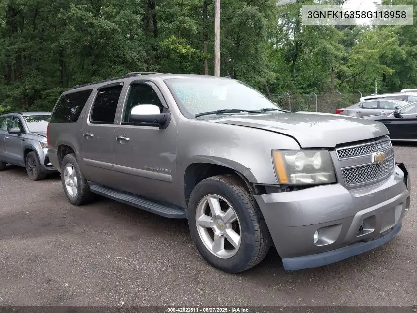 2008 Chevrolet Suburban 1500 Ltz VIN: 3GNFK16358G118958 Lot: 42622511