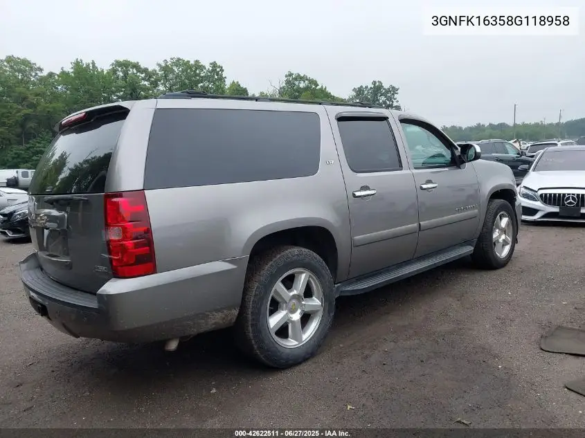 2008 Chevrolet Suburban 1500 Ltz VIN: 3GNFK16358G118958 Lot: 42622511