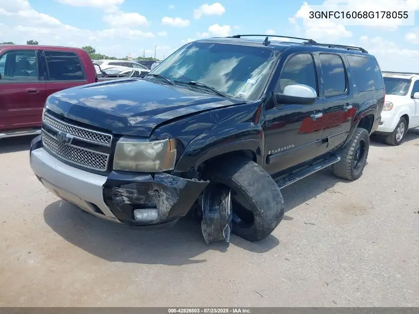 2008 Chevrolet Suburban 1500 Lt VIN: 3GNFC16068G178055 Lot: 42826503