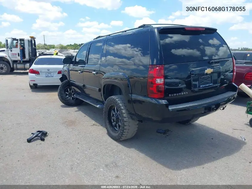 2008 Chevrolet Suburban 1500 Lt VIN: 3GNFC16068G178055 Lot: 42826503