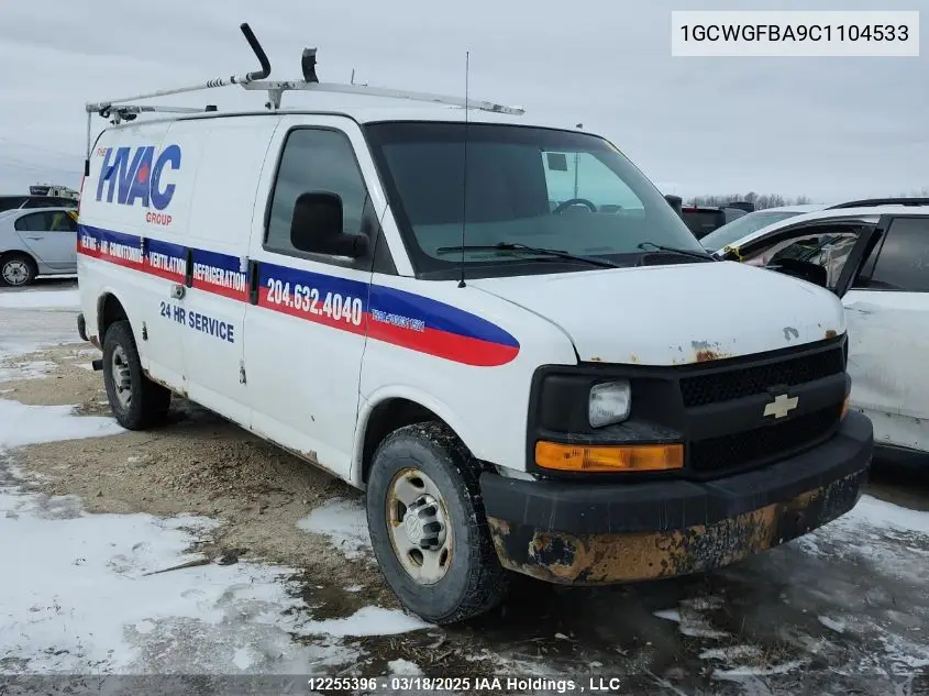 2012 Chevrolet Express G2500 VIN: 1GCWGFBA9C1104533 Lot: 12255396