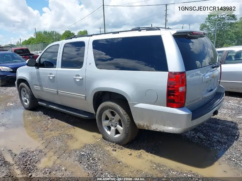 2012 Chevrolet Suburban 1500 Lt VIN: 1GNSCJE01CR143982 Lot: 42257552