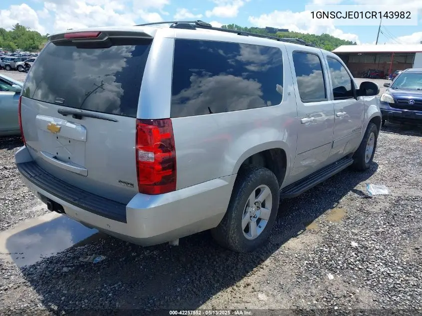 2012 Chevrolet Suburban 1500 Lt VIN: 1GNSCJE01CR143982 Lot: 42257552