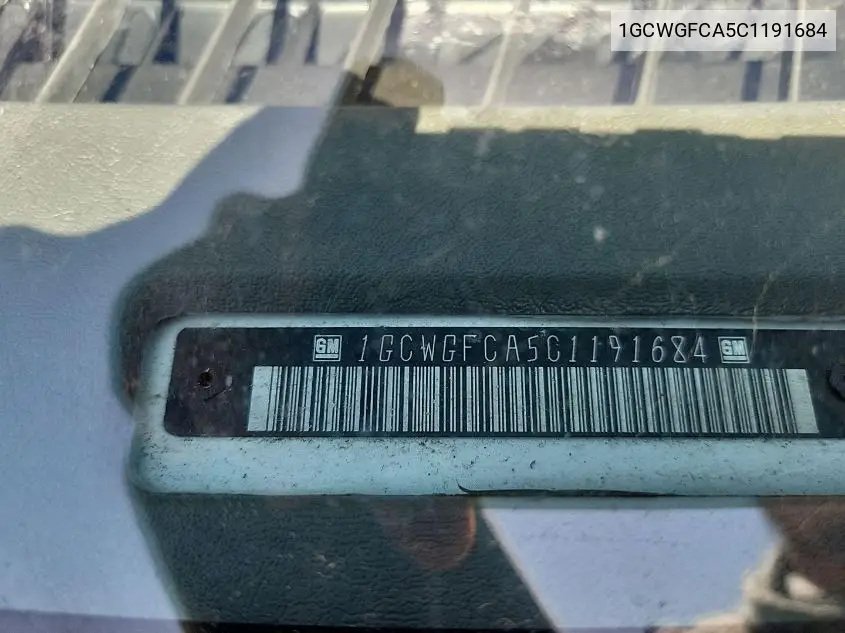 1gcwgfca5c1191684 1GCWGFCA5C1191684 2012 Chevrolet Express 2500 Work Van
