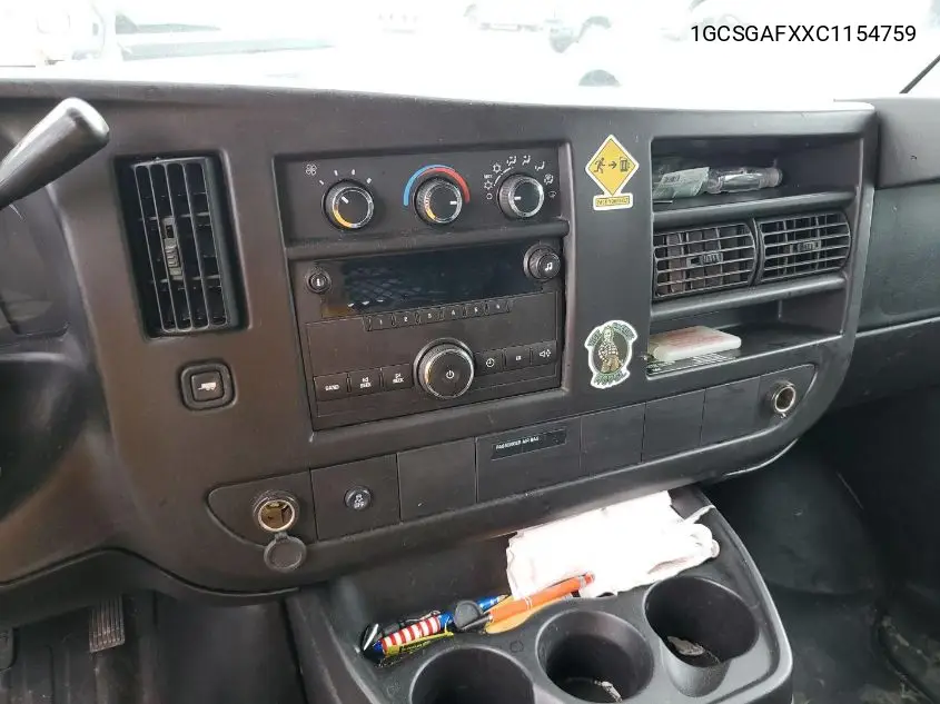 2012 Chevrolet Express G1500 VIN: 1GCSGAFXXC1154759 Lot: 42624335