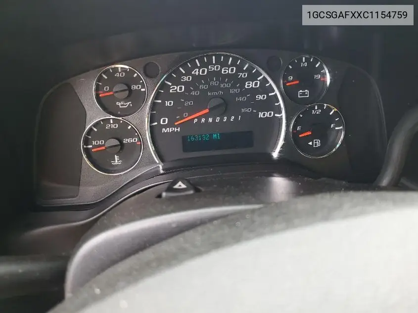 2012 Chevrolet Express G1500 VIN: 1GCSGAFXXC1154759 Lot: 42624335
