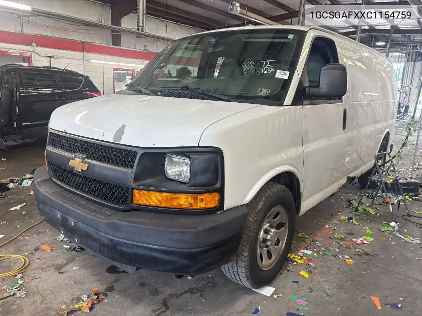2012 Chevrolet Express G1500 VIN: 1GCSGAFXXC1154759 Lot: 42624335
