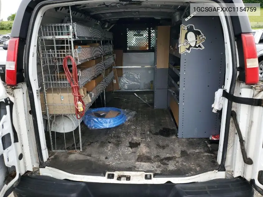 2012 Chevrolet Express G1500 VIN: 1GCSGAFXXC1154759 Lot: 42624335