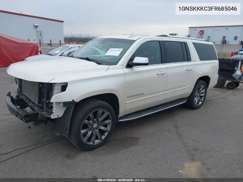 2015 Chevrolet Suburban 1500 Ltz VIN: 1GNSKKKC3FR685046 Lot: 41993230