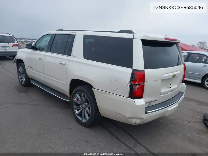 2015 Chevrolet Suburban 1500 Ltz VIN: 1GNSKKKC3FR685046 Lot: 41993230