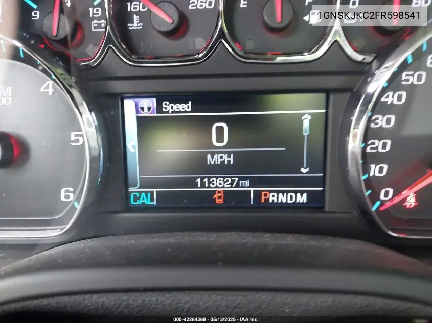 2015 Chevrolet Suburban 1500 Lt VIN: 1GNSKJKC2FR598541 Lot: 42264369