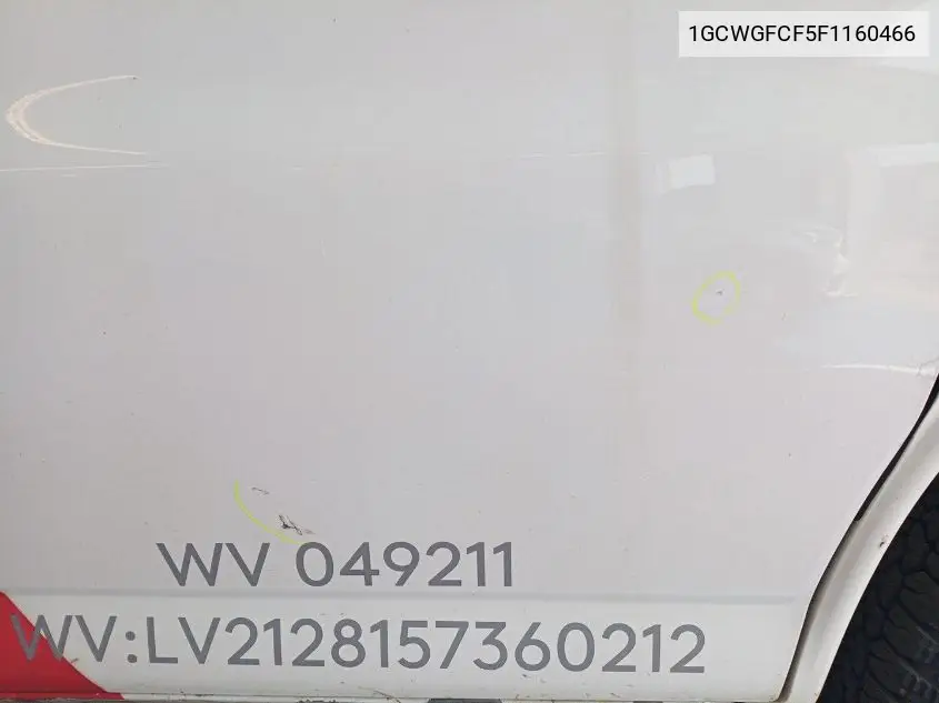 2015 Chevrolet Express 2500 Work Van VIN: 1GCWGFCF5F1160466 Lot: 42621690