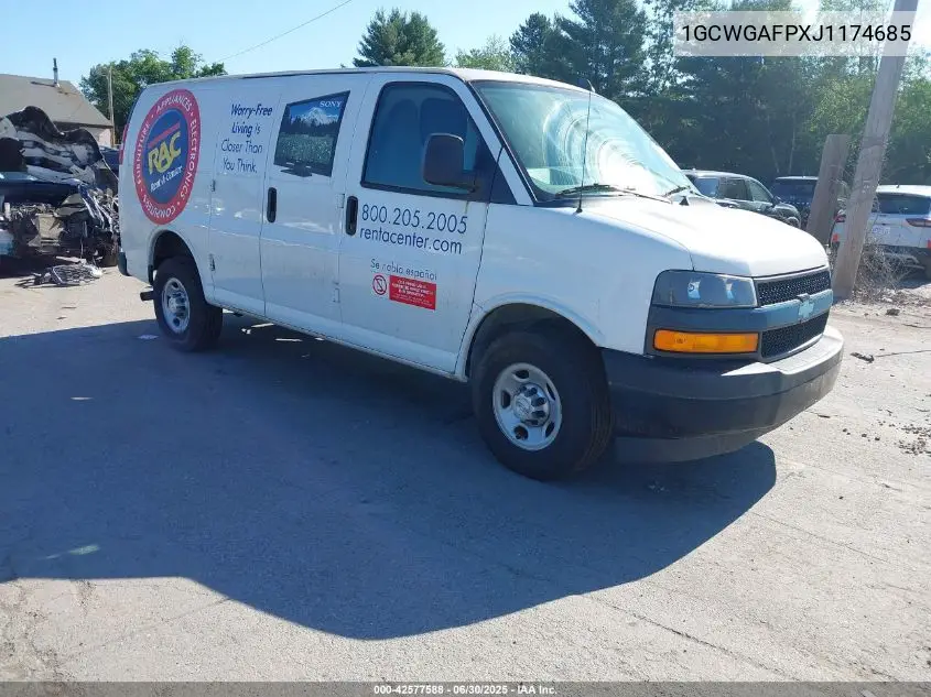 2018 Chevrolet Express 2500 Work Van VIN: 1GCWGAFPXJ1174685 Lot: 42577588