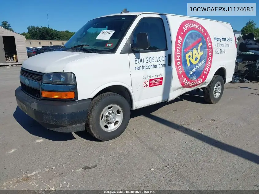 2018 Chevrolet Express 2500 Work Van VIN: 1GCWGAFPXJ1174685 Lot: 42577588