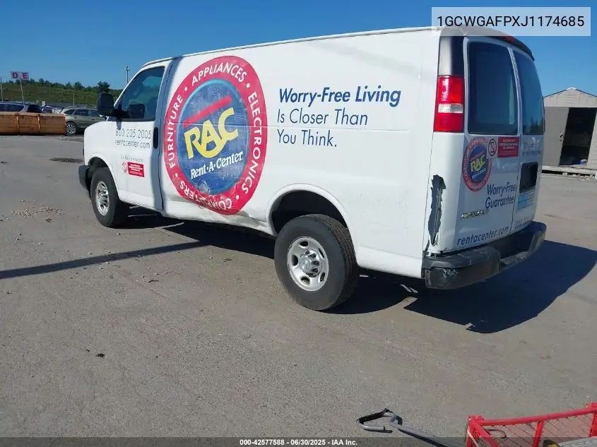 2018 Chevrolet Express 2500 Work Van VIN: 1GCWGAFPXJ1174685 Lot: 42577588