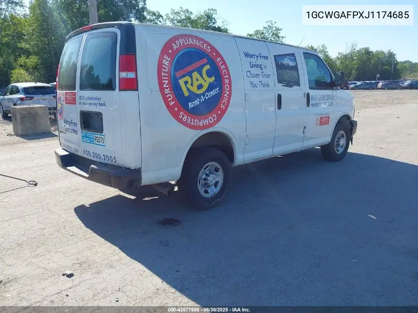 2018 Chevrolet Express 2500 Work Van VIN: 1GCWGAFPXJ1174685 Lot: 42577588