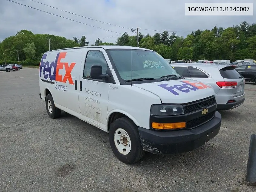 2018 Chevrolet Express G2500 VIN: 1GCWGAF13J1340007 Lot: 42631148