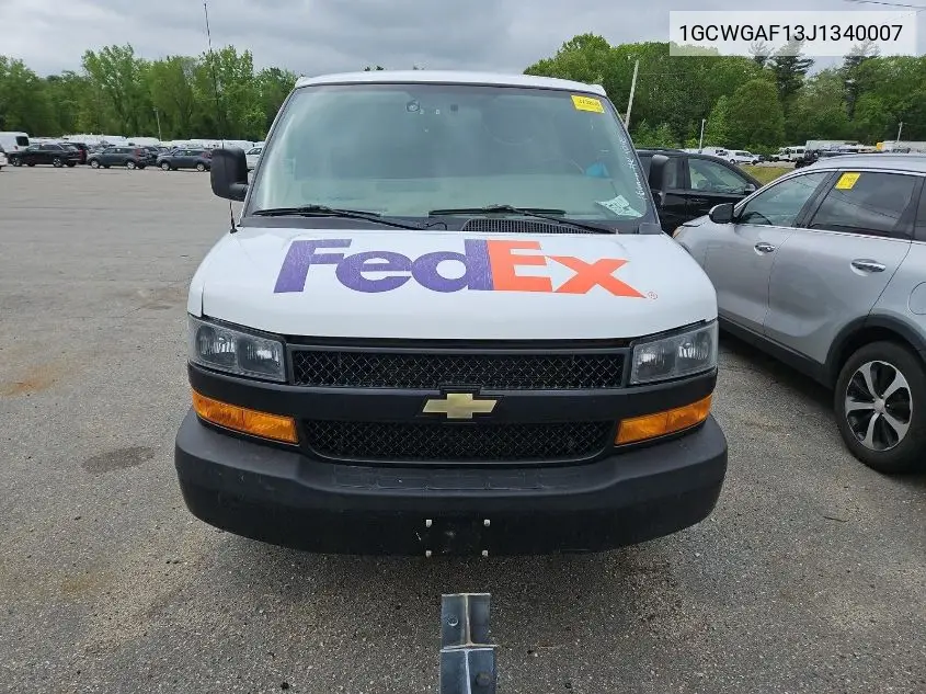 2018 Chevrolet Express G2500 VIN: 1GCWGAF13J1340007 Lot: 42631148