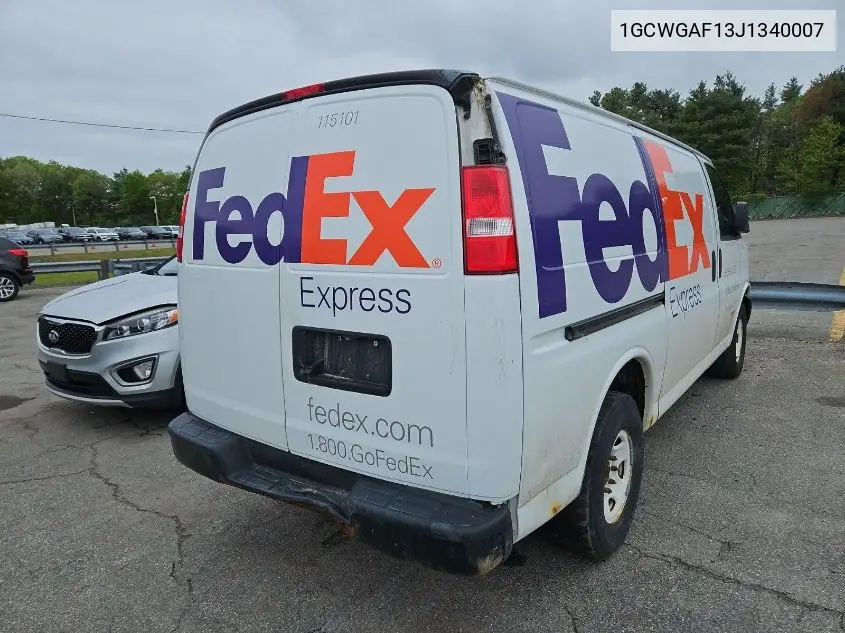 2018 Chevrolet Express G2500 VIN: 1GCWGAF13J1340007 Lot: 42631148