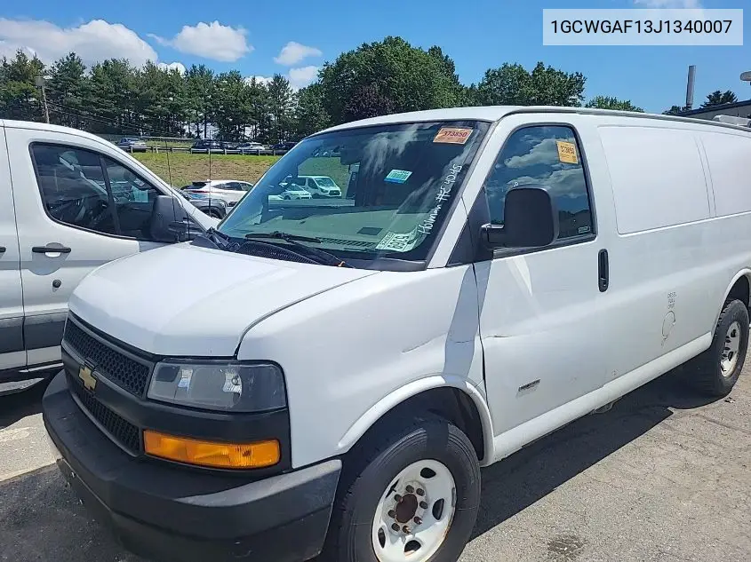 2018 Chevrolet Express G2500 VIN: 1GCWGAF13J1340007 Lot: 42631148