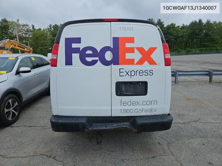2018 Chevrolet Express G2500 VIN: 1GCWGAF13J1340007 Lot: 42631148