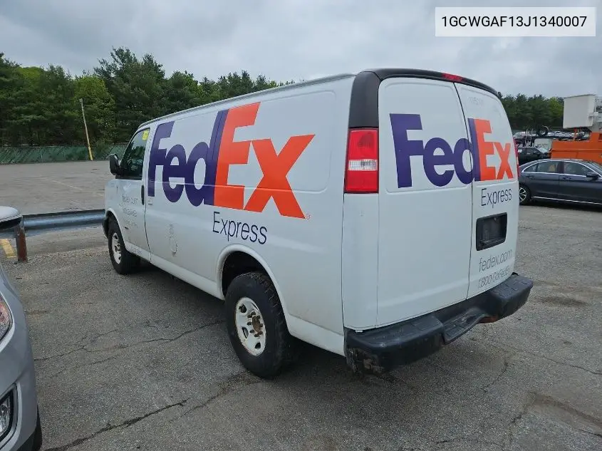 2018 Chevrolet Express G2500 VIN: 1GCWGAF13J1340007 Lot: 42631148