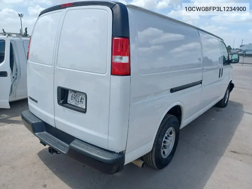 2020 Chevrolet Express Cargo Rwd 2500 Extended Wheelbase Wt VIN: 1GCWGBFP3L1234900 Lot: 42751011