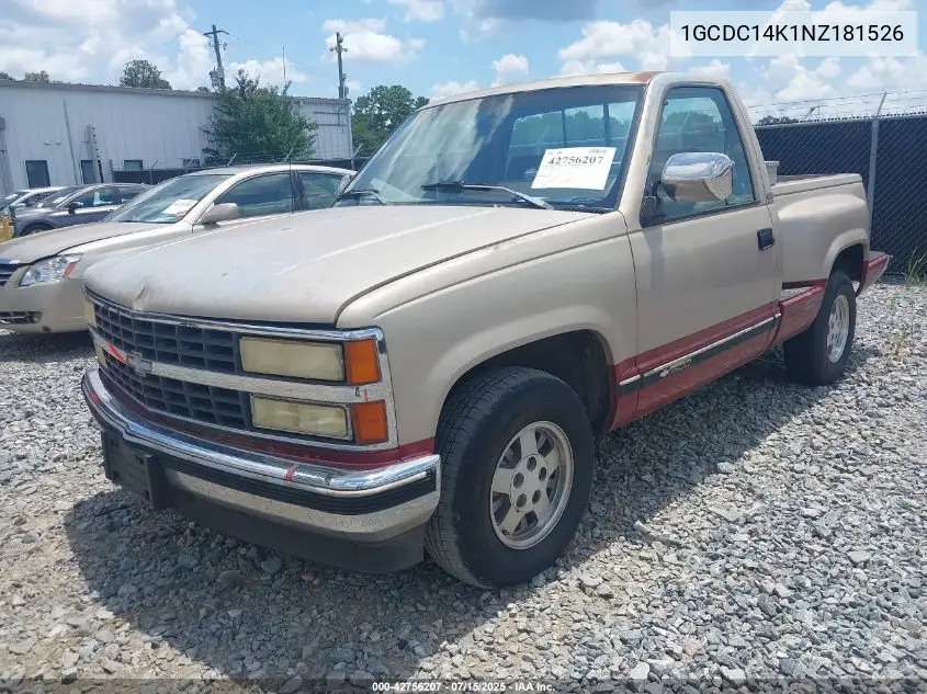 1992 Chevrolet Gmt-400 C1500 VIN: 1GCDC14K1NZ181526 Lot: 42756207
