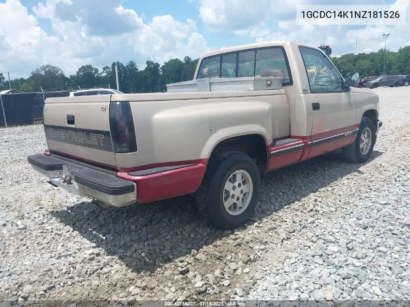 1992 Chevrolet Gmt-400 C1500 VIN: 1GCDC14K1NZ181526 Lot: 42756207