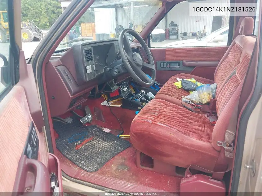 1992 Chevrolet Gmt-400 C1500 VIN: 1GCDC14K1NZ181526 Lot: 42756207