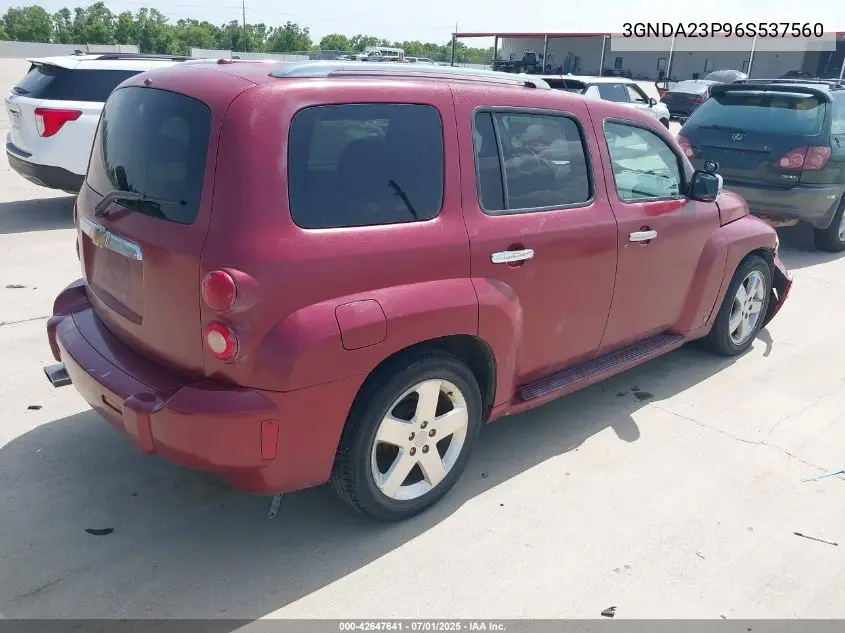 2006 Chevrolet Hhr Lt VIN: 3GNDA23P96S537560 Lot: 42647641