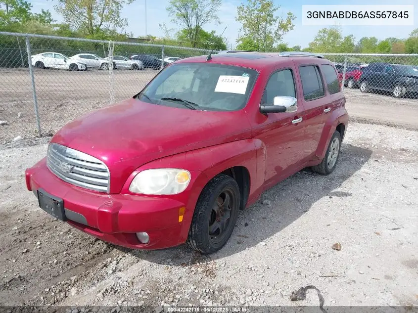 2010 Chevrolet Hhr Lt VIN: 3GNBABDB6AS567845 Lot: 42242115
