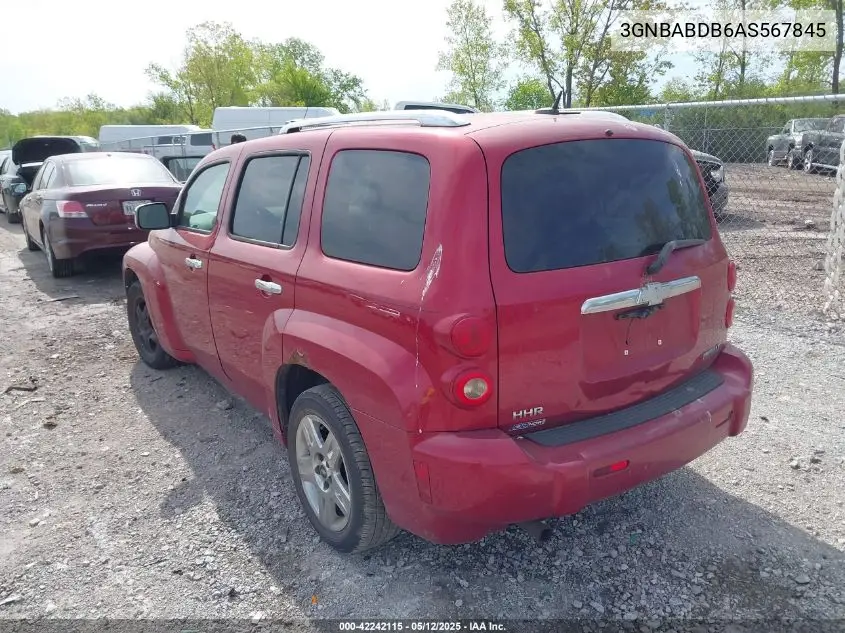 2010 Chevrolet Hhr Lt VIN: 3GNBABDB6AS567845 Lot: 42242115