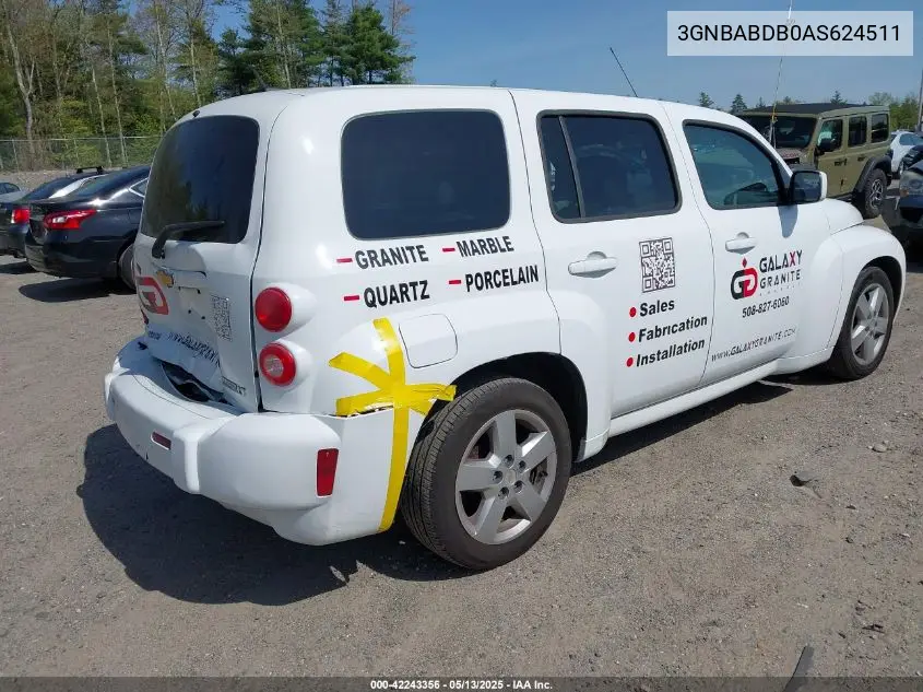 2010 Chevrolet Hhr Lt VIN: 3GNBABDB0AS624511 Lot: 42243356