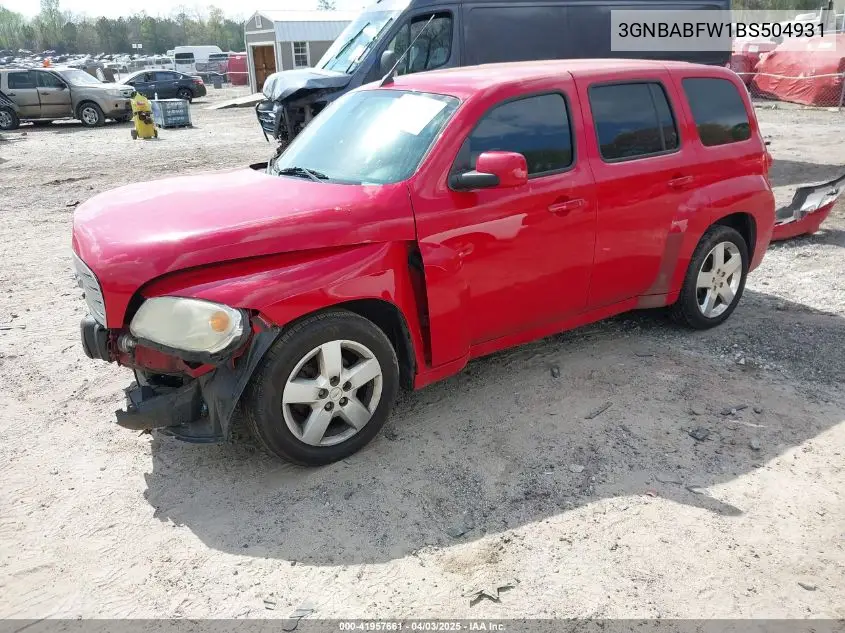 2011 Chevrolet Hhr Lt VIN: 3GNBABFW1BS504931 Lot: 41957661