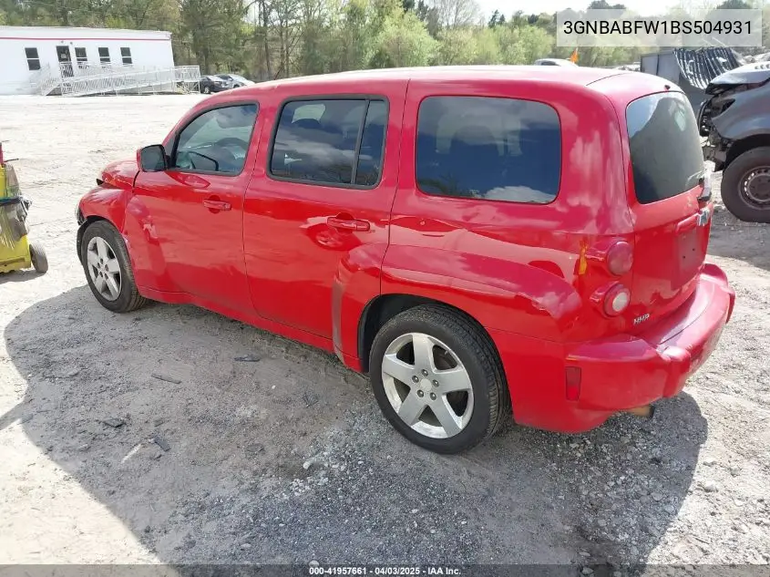 2011 Chevrolet Hhr Lt VIN: 3GNBABFW1BS504931 Lot: 41957661