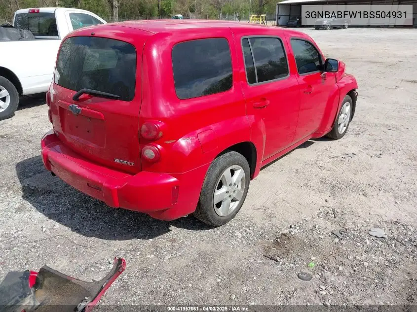 2011 Chevrolet Hhr Lt VIN: 3GNBABFW1BS504931 Lot: 41957661